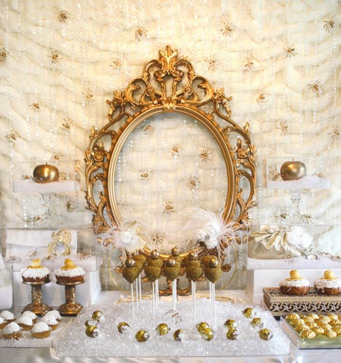 sniego baltumo ir 7 nykštukų aukso vaiko gimtadienio dekoravimas stilingas papuošimas