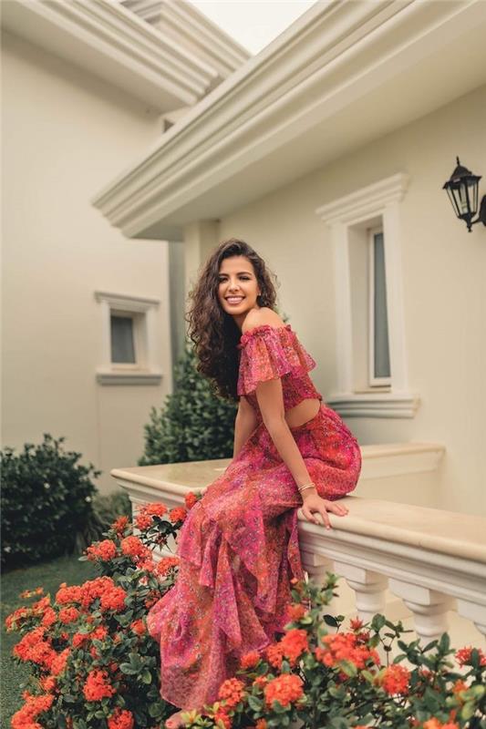 bohemiška prašmatni dviejų dalių suknelė ilga sijonas nuo peties viršutinė suknelė vasaros moteris atostogų apranga tinklaraštininko stiliaus tendencija 2020 veranda fleurie maison grande