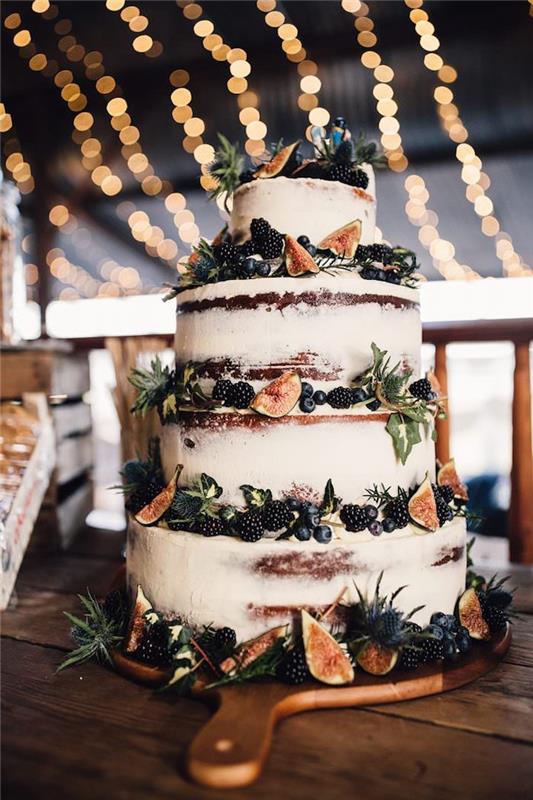 Vestuvių tortų kepimo idėja, vestuvinių tortų tešla, šauni vestuvinių tortų dekoravimo idėja, figos ir mirtos - šauni dekoracija