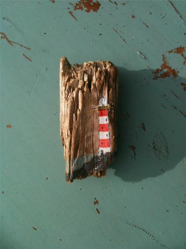 naslikan driftwood, ustvarjalne slike na kosih lesnega lesa