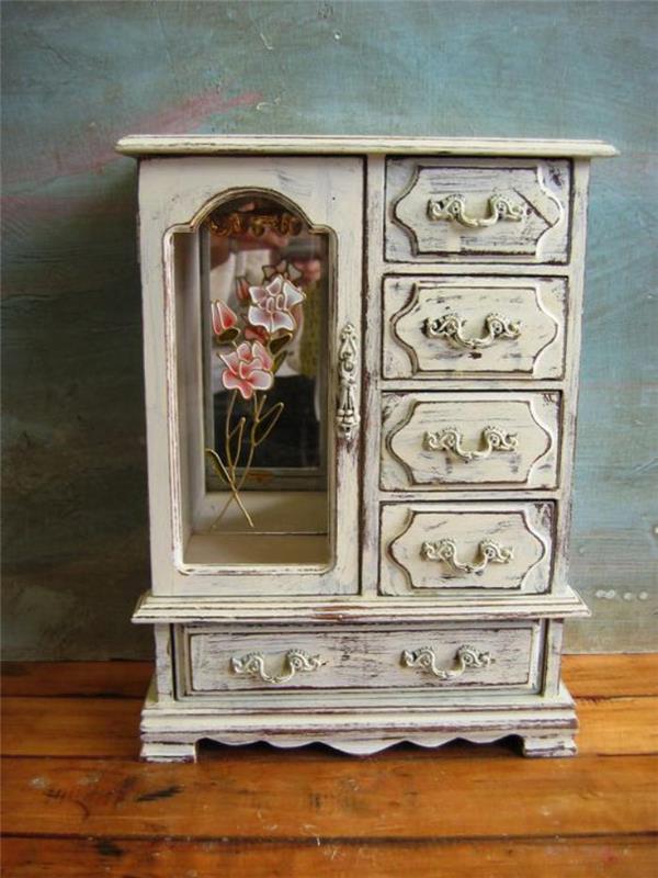 škatla s štirimi predali-lesena-nakit-shabby-chic-box