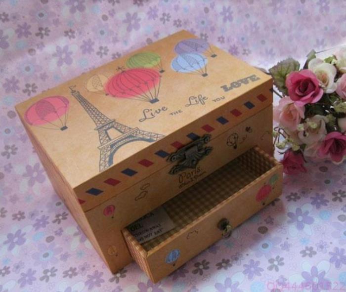 glasbena škatla-nakit-dodatki-trgovina-glasbena-nakit-škatla-paris-balon-rože