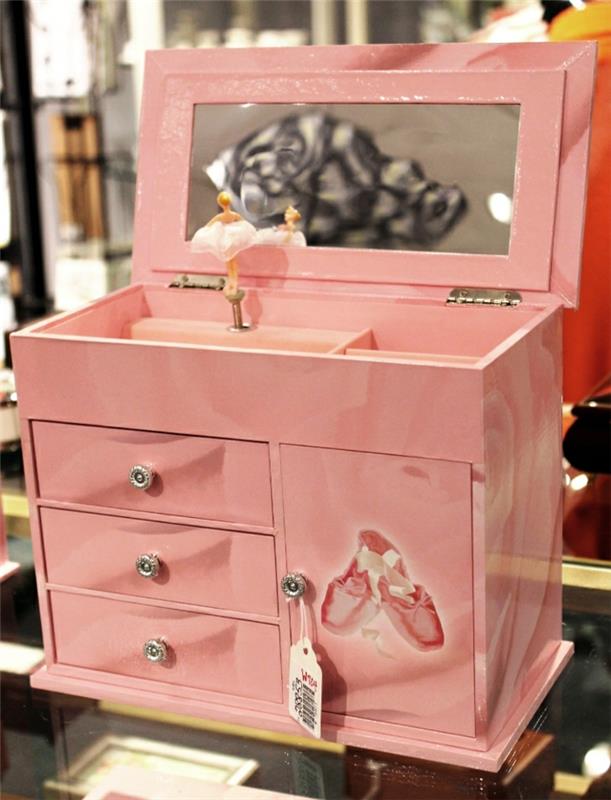 glasbena škatla-nakit-dodatki-trgovina-glasbena-nakit-škatla-roza-balerina-plesalka