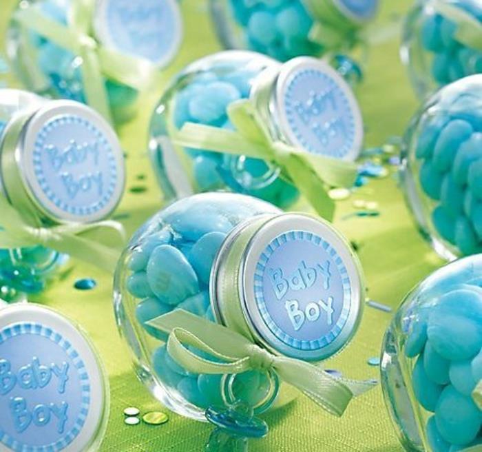 cam şeker kutusu-güzel-makale-dekorasyon-cam-kavanoz-bebek partisi-fikri-şekerli bademler