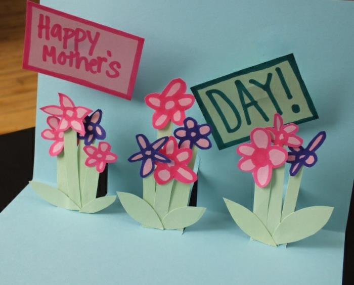 su motinų diena, rožinės ir alyvinės 3D gėlės motinos dienai