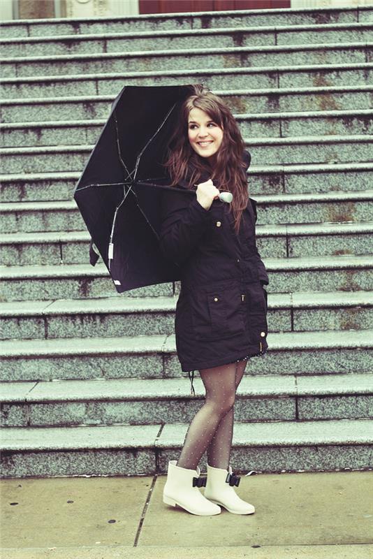 kartal-çizme-lastik-çizme-fikirler-ayakkabı-yağmur-şemsiye-siyah