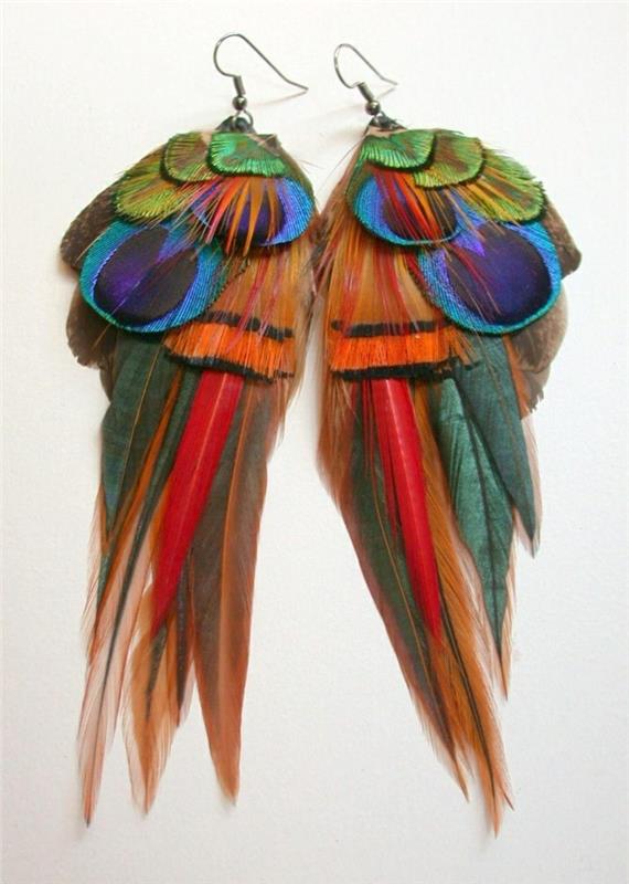 auskarai iš plunksnų-kaip išsirinkti-plunksnų auskarus-mūsų idėjos