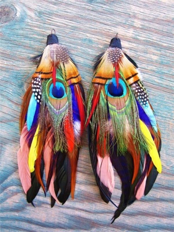 auskarai iš plunksnų-geriausi auskarai-jums-originalūs auskarai