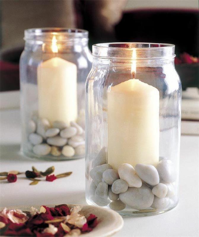 stiklo žvakidė-paprasta-dekoratyvinė-žvakidės-su akmenimis