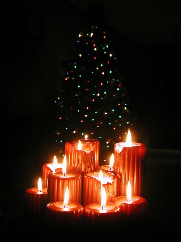 Božič-sveče-original-božič-venec-okrašeno-drevo