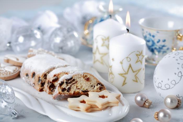 Tihožitje z okusno božično torto in piškoti