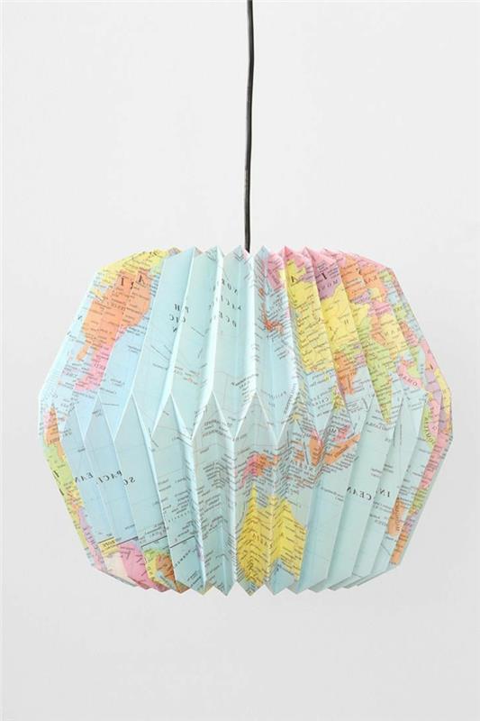 kitajska svetilka-svetilka-vzmetenje-papir-moderne-papirnate luči-ideja-globus-listina-sveta
