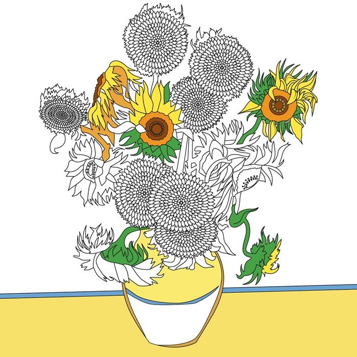 buket yaz çiçekleri ücretsiz yazdırılabilir ayçiçeği vazo renk çizimi siyah beyaz resim ayçiçeği çizimini renklendirmek için