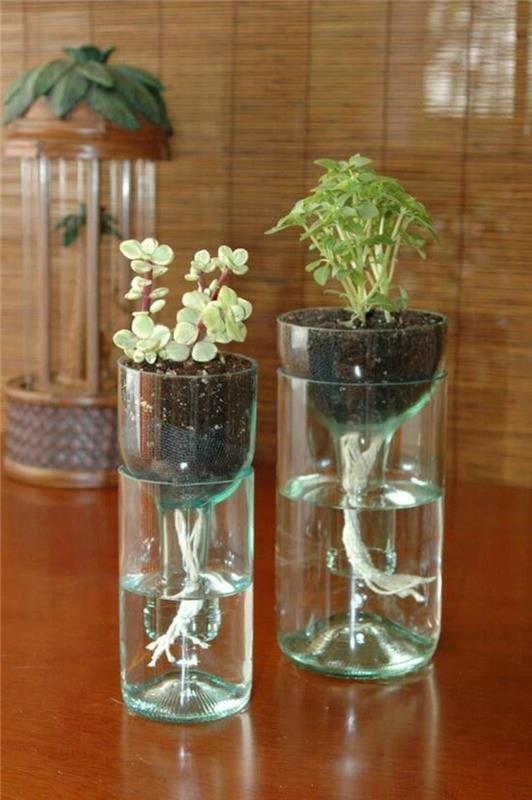plastik şişelerle yapılan el işleri, bardaklarda yüzen adalar
