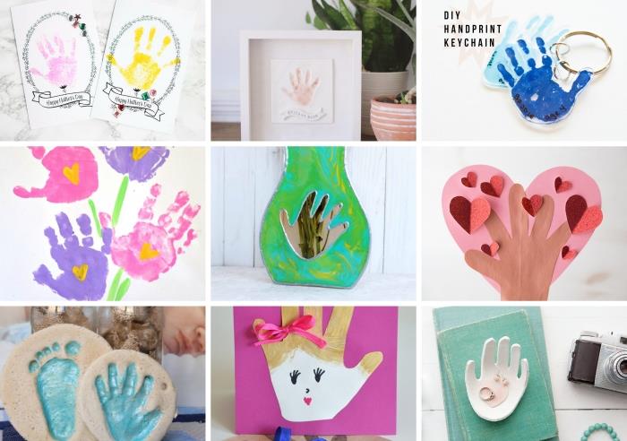 idėjos, kokius daiktus padaryti su rankos atspaudu, kūrybinis pomėgis padaryti originalią dovaną mamai su atspaudu