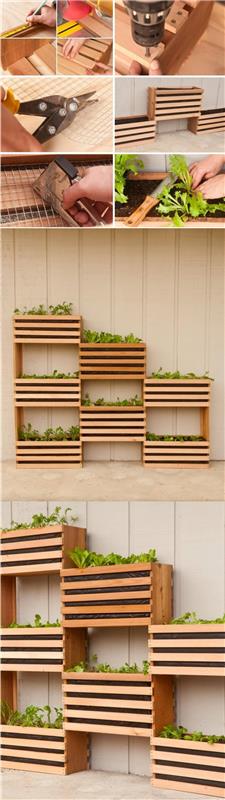 DIY Easy Summer Making Balcony Planter DIY Wood Plank Plant Cabinet Vadnica Balconsko stensko shranjevanje