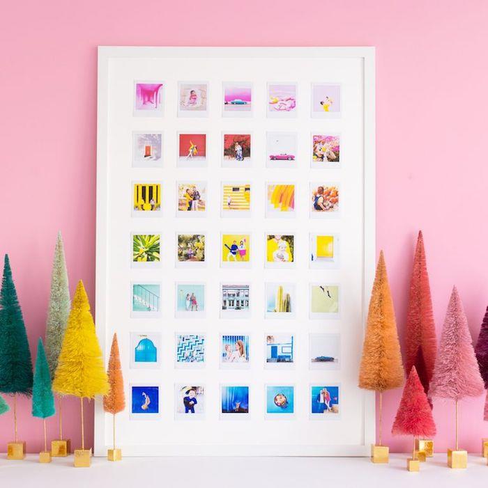 pasidaryk pats fete des mmies lenta su miniatiūrinėmis nuotraukomis ant rožinės sienos pavyzdys originali suvenyrinė dovana