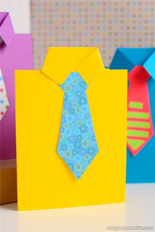 „pasidaryk pats“ tėvų dienos mažylio popieriaus kaklaraiščio ir marškinių idėja