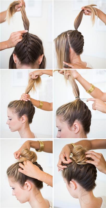 enostavne pričeske za dolge lase, pletene lase, ki se končajo z umazano punžo, rjavimi lasmi, z blondinkami, diy tutorial