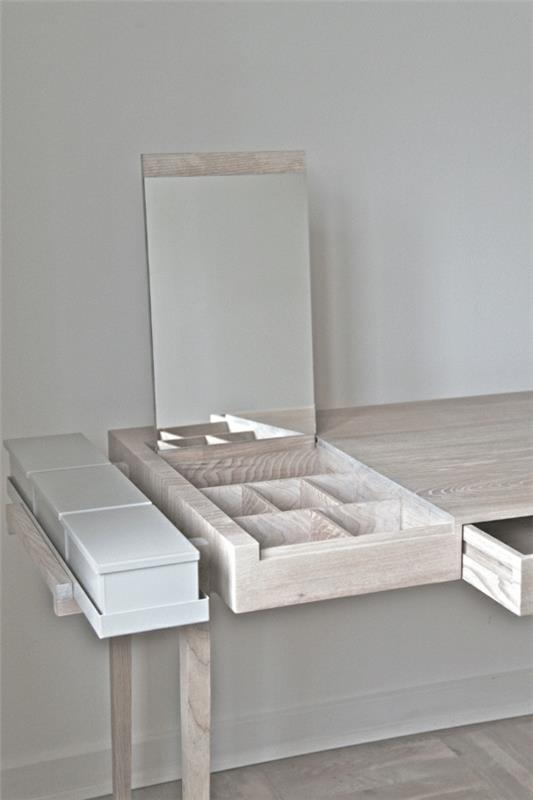 pisalna miza v skandinavskem dizajnu v minimalističnem slogu