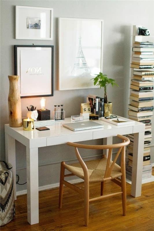 beyaz-lak-masa-ve-ahşap-sandalye-ev-ofis-mobilya