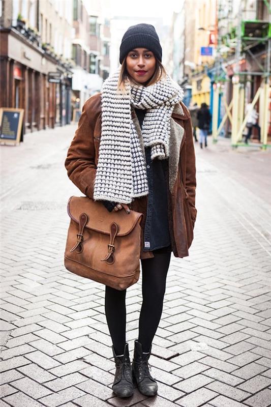 hipsterski videz ženska jesen zima velik šal modna oblačila za dekleta