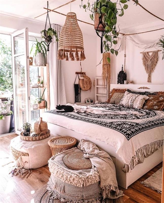 gölgelik karyola iskeleti süspansiyon makrome diy mandala yatak örtüsü fringes etnik deco yatak odası osmanlı puf