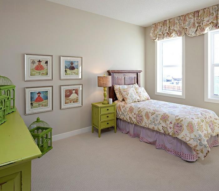 yatak odasında dekoratif-kuş kafesi-yeşil-kafesler