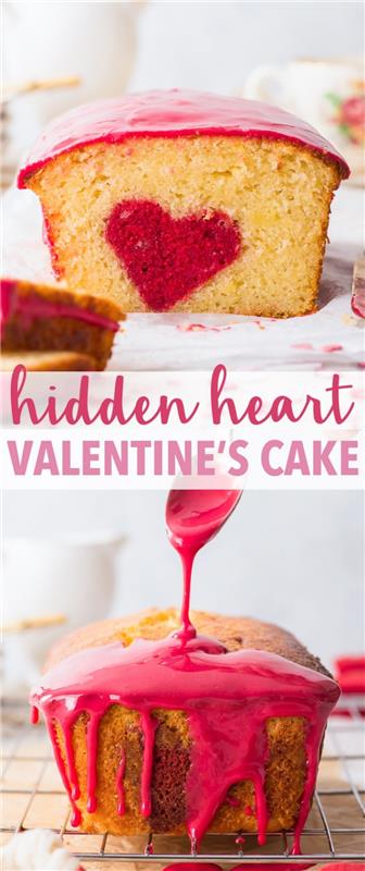 sevgililer günü için kolay ve hızlı pasta tarifi, merkezinde kalp olan yumuşak vanilyalı tatlı fikri