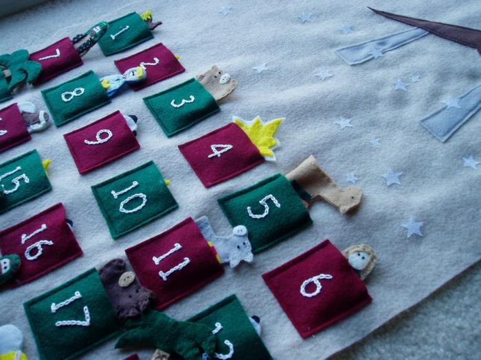 tradicionalni koledar s tekstilnimi presenečenji, presenečenji za otroke in ljubljene