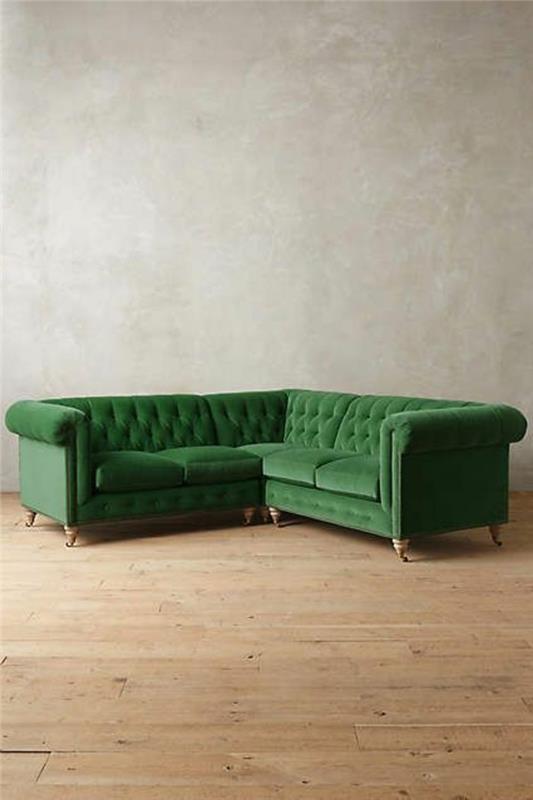 döşemeli-köşe-kanepe-yeşil-nasıl-süsleme-oturma odası