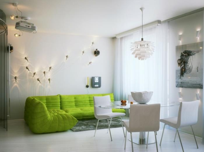 kanepe-togo-dev-yeşil-koltuklar-küçük-oturma odası