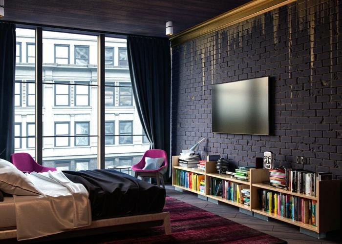 karamel-dorée-spalnica-postelja-knjižnica-spodnja-newyorčanka