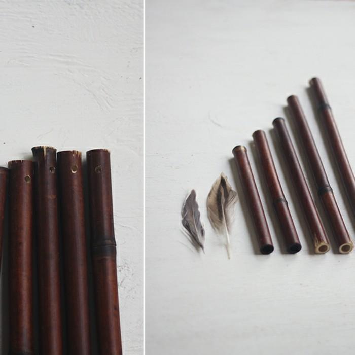 bambu-çan-kesim-dalları-farklı-boyutlarda-küçük-delikler-yapma