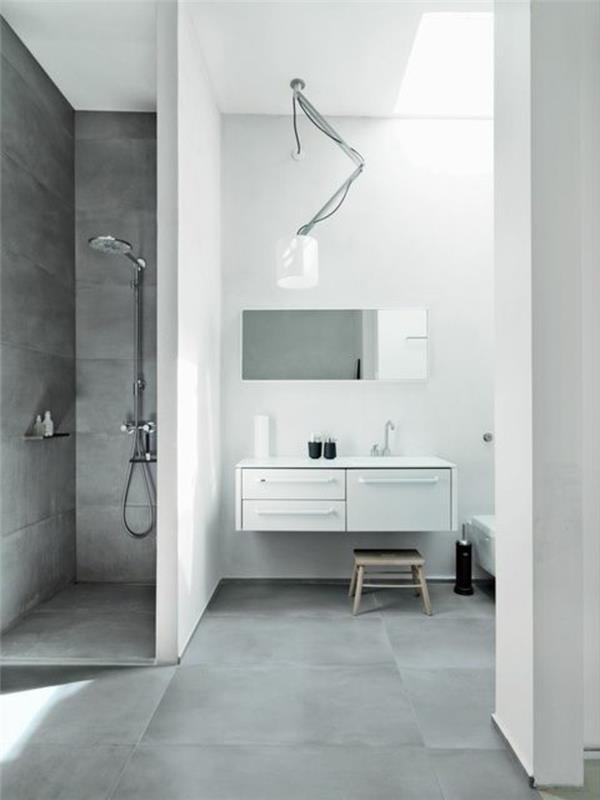 sodoben slog-sivo-bele kopalniške ploščice-beton-učinek