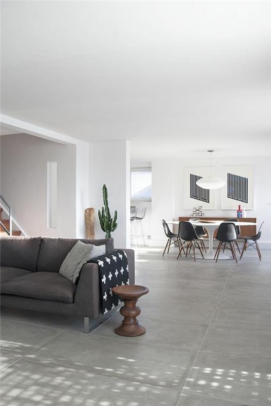beton-efekt-ploščice-prostorna-dnevna soba-beton-imitacija-talne ploščice