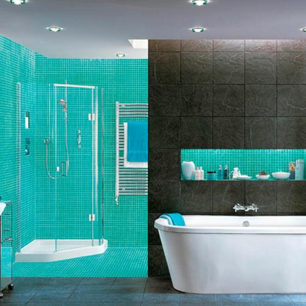 madingo stiliaus mozaikinės plytelės vonios kambariams