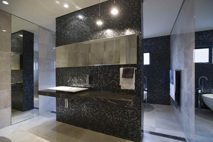 vonios-plytelės-sienos-plytelės-vonios-juoda-mozaika