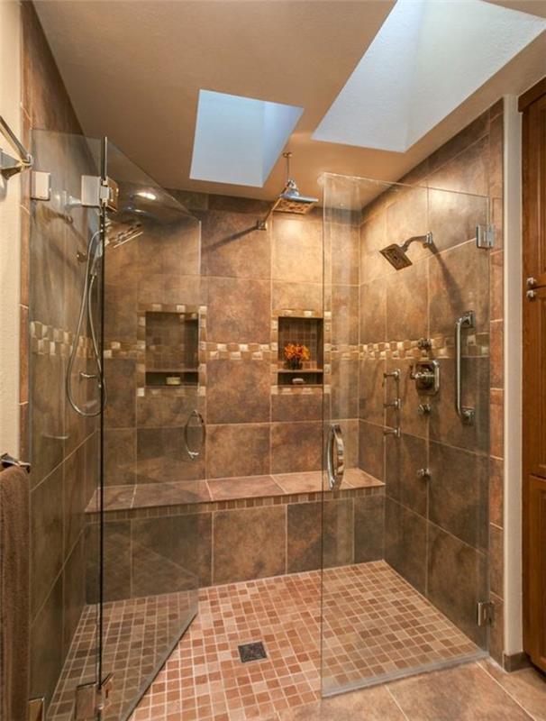 tamsiai taupe-plytelės-ruda-vonios kambarys-didelė-dušo kabina