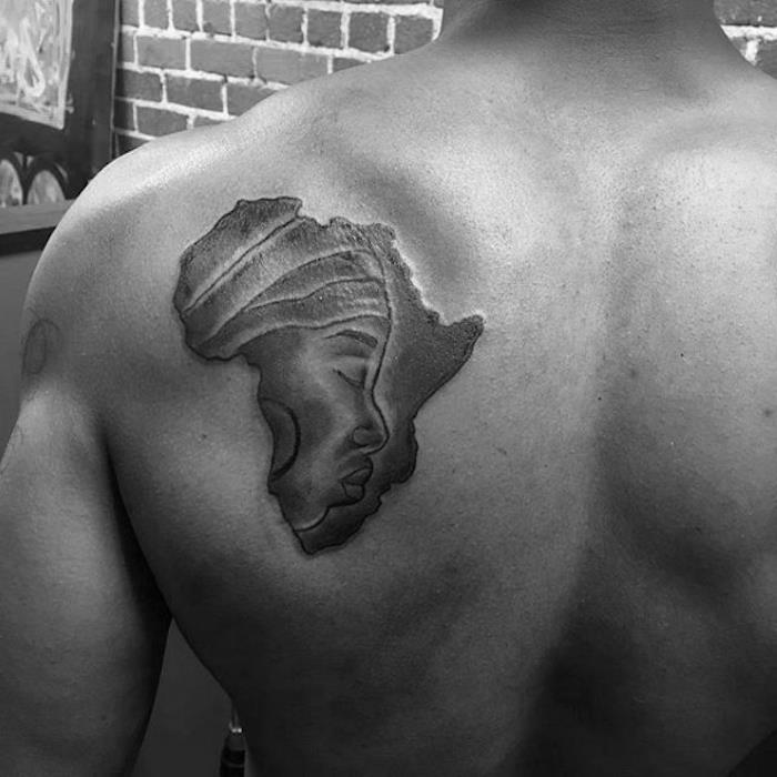 pečių ašmenų tatuiruotė vyras afrika pečių dizainas