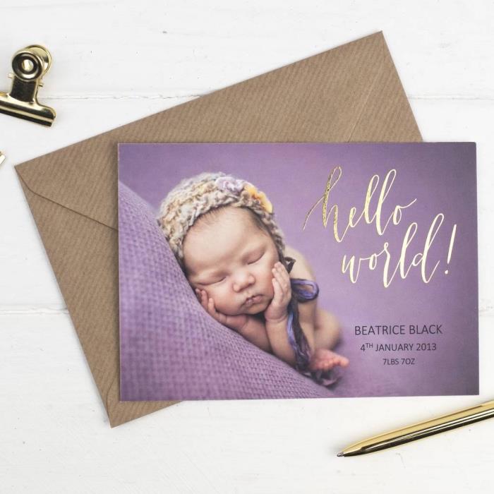 ucuz doğum duyurusu fikri, kişiselleştirilmiş duyuru şablonu, kız bebek varış duyuru kartı