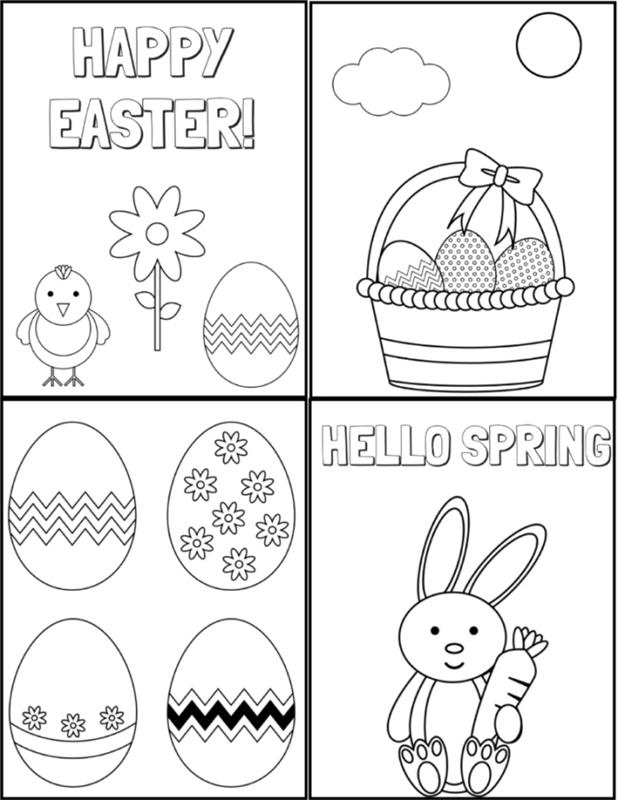 Paskalya yumurtası çizim şablonları yazdırması basit, Paskalya temasında çocuklar için kolay boyama fikri