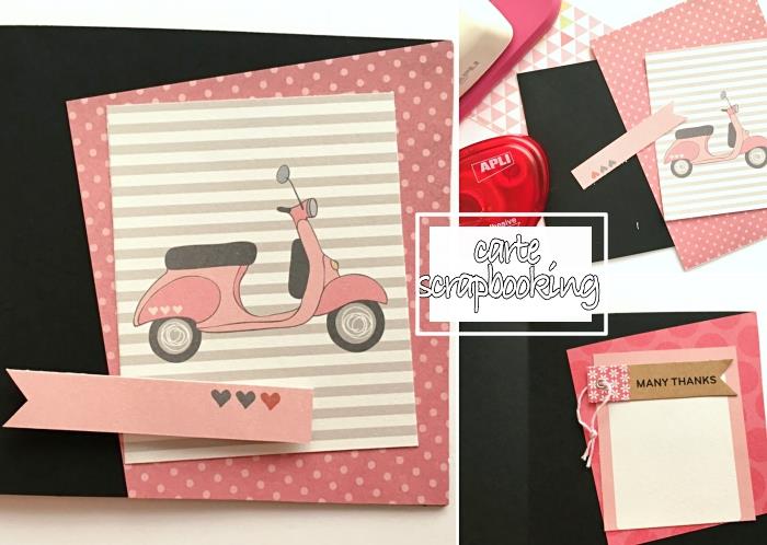 gimtadienio atviruko gamyba mergaitei, lengva „scrapbooking“ pamoka, pastelinis rožinis popieriaus laužas su baltais taškeliais