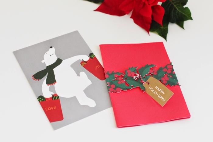 Noel için harika kendin yap kartpostal şablonları, kağıttan kesilmiş Noel figürleri ile renkli kağıt kartlar nasıl yapılır