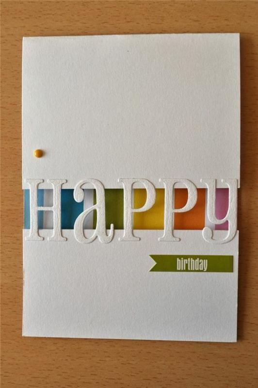 Cartolina con lettere intagliate, idee regalo per compleanno