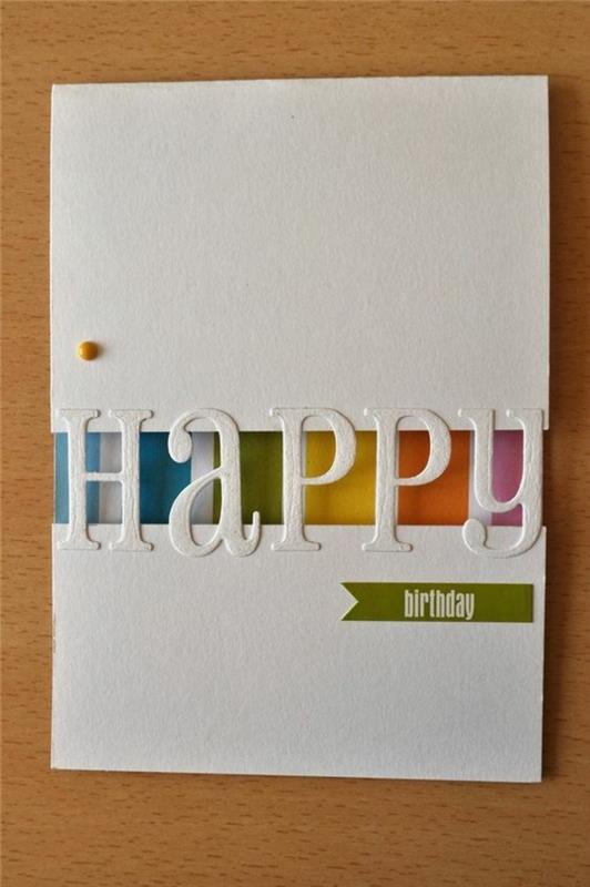 Cartolina con lettere intagliate, idee regalo per compleanno