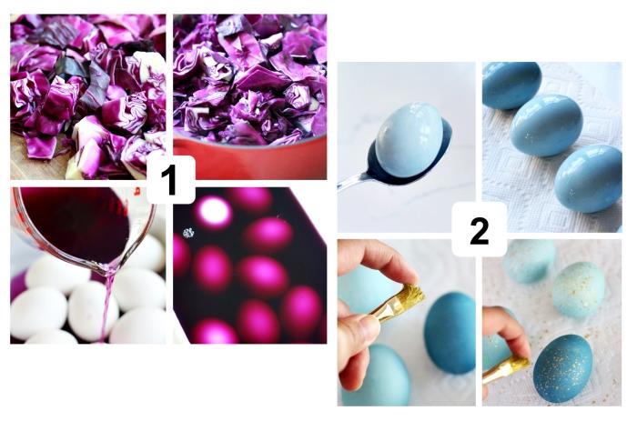 kolay paskalya süsü yapımı, kırmızı lahana ve sirke ile yumurta boyama, paskalya yumurtası boyama adımları