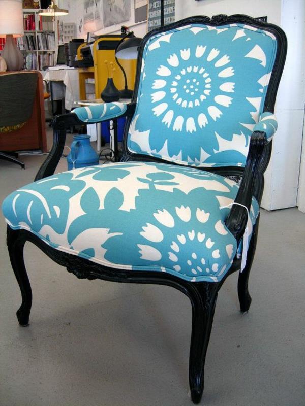 kėdė-barokas-juoda-mėlyna