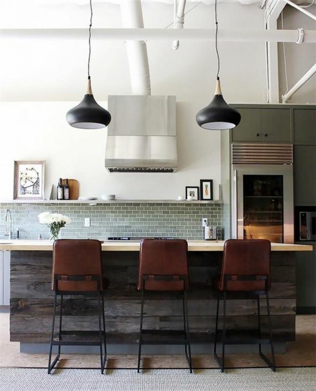 modernus-virtuvė-kėdė-rudos spalvos kėdės