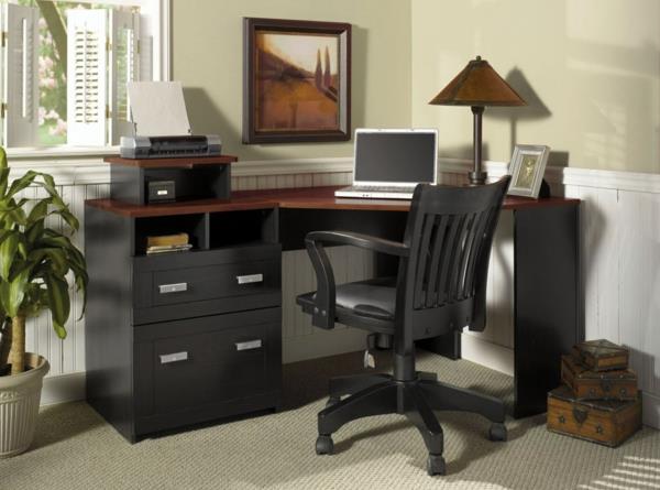 stol v črni barvi za vašo pisarno z mizo in pisarniškim stolom